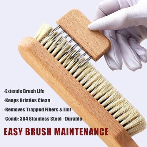 Lint Brushes for Clothes, 100% Natural Boar Bristle Clothes Brush for Cashmere - Image 4