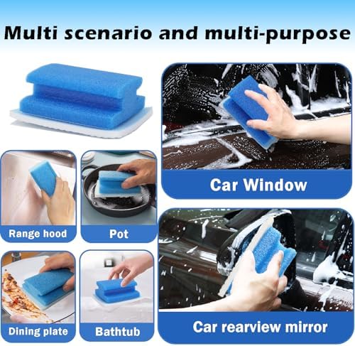 Magic Sponge with Handle | 2Reusable Handle+10Refill Pads | Multi-Use Clean - Image 6