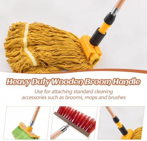 Barydat 10 Pack 60 Inch Lacquered Wood Broom Handle Bulk - Image 3