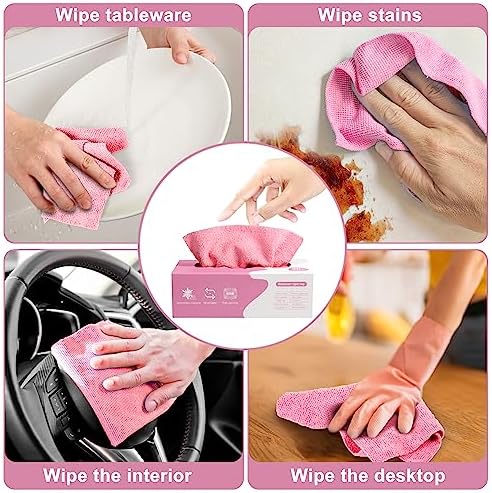Luiruey Microfiber Cleaning Cloth Rags in A Box -7.9" x 7.9" Reusable - Image 5