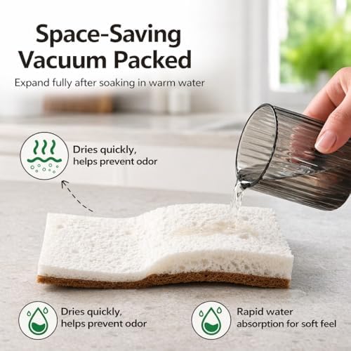 Plant-Based Kitchen Sponge Pack of 12 - Image 2