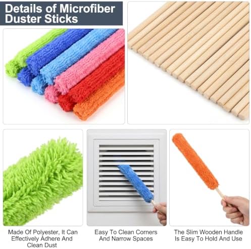 12Pcs Microfiber Duster Detail Duster Sticks, Mini Blind Cleaner Dusters - Image 6