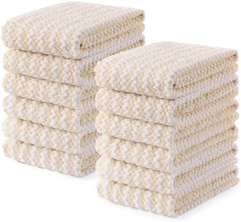 Homaxy 12 Pack Coral Velvet Kitchen Towels, 10 x 20inches by Homaxy