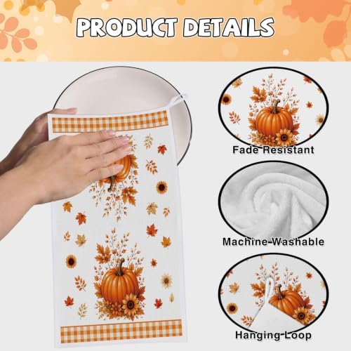 Fall Pumpkin Kitchen Towels 4 PCS - Image 4