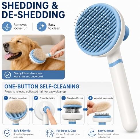 NVNAN 5-Piece Dog Grooming Brush Set - Image 5