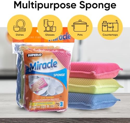 Microfiber Sponges for Dishes Kitchen Sponges Non-Scratch Sponge Dish Scrubber - Image 6