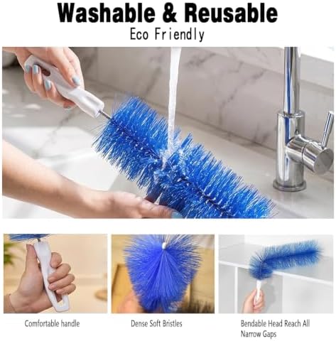 Bendable Microfiber Duster, Fan Cleaning Brush, Washable Reusable Dust Remover - Image 3