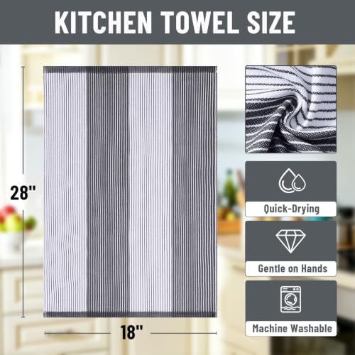 Homaxy Premium 100% Cotton Kitchen Towels 18"x28", 6 Pack - Image 2