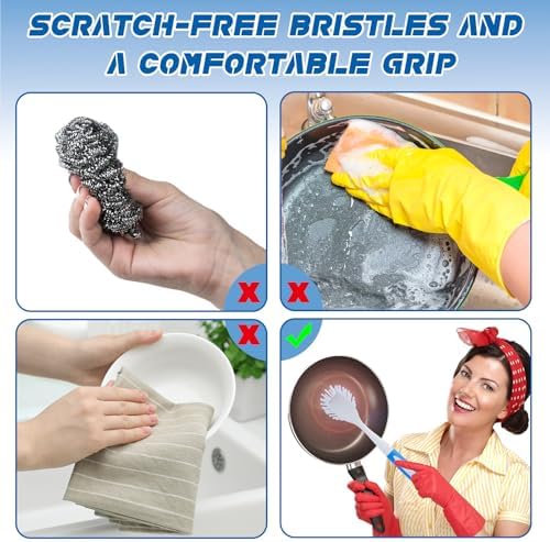 Hsei 6 Pcs Kitchen Scrub Dish Brush Bulk - Image 3