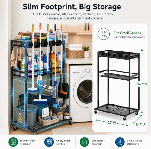 Cleaning Supplies Organizer Cart - Image 4