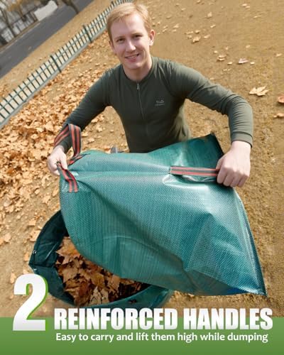 2 Pack 50 Gallon Dustpan-Type Garden Bag - Image 4