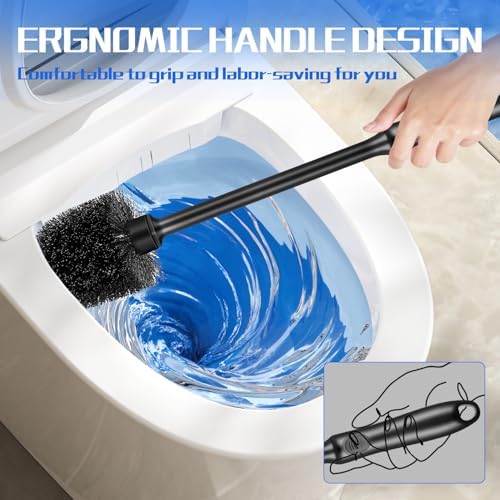 Black Toilet Brush and Holder Set - Image 3