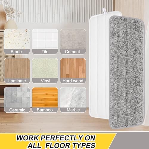 16.5 inch Reusable Mop Pads Microfiber Spray Mop Replacement Heads - Image 4