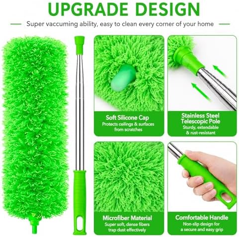 AZUN Microfiber Duster for Ceiling Fans, 30-100 in Telescoping Pole - Image 6
