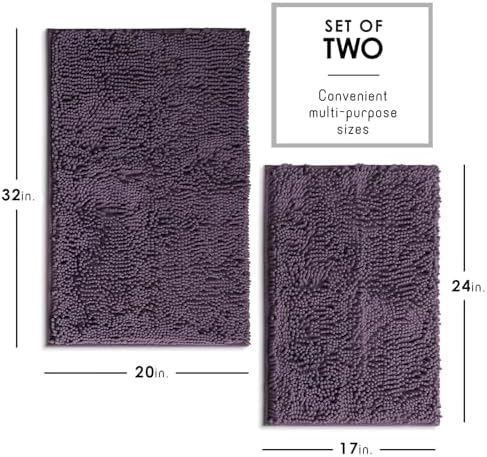 Hearth & Harbor Bathroom Rugs, Chenille Bath Mat - Image 3
