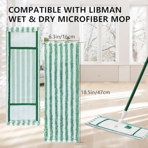6 Pack Mop Head Replacement for Libman Wet & Dry Microfiber Mop - Image 2