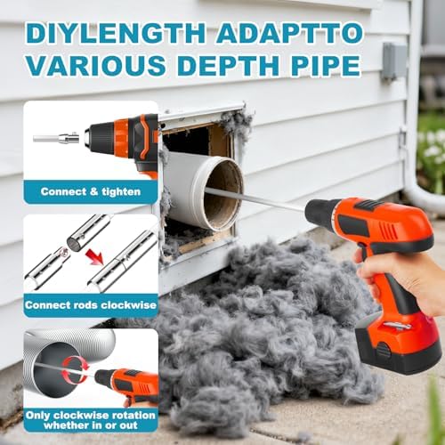 Sealegend 30Ft Dryer Vent Cleaner Kit, Flexible Lint Remover - Image 6