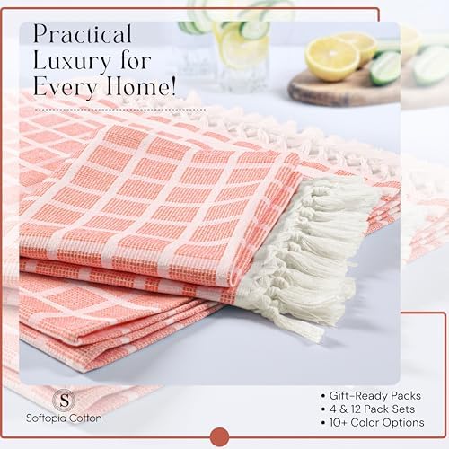 Matrix Dobby Kitchen Towels 12 Pack 100% Cotton, 16x26 Inches, Decorative Tea - Image 6