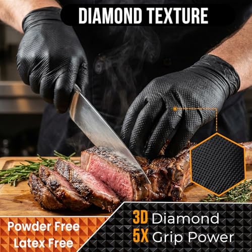 ANBOSON 10 Mil Heavy Duty Diamond Texture Nitrile Gloves, 100 Ct - Image 4
