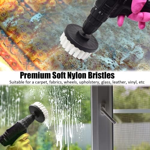 8 Pack Drill Brush Attachment Set, 1/4in Power Scrubber Brush + Extend Long Rod - Image 3