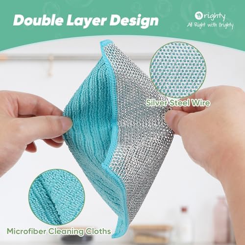 Orighty Dish Cloths, 12 Pack Double-Layer Metal Dish Rags - Image 6
