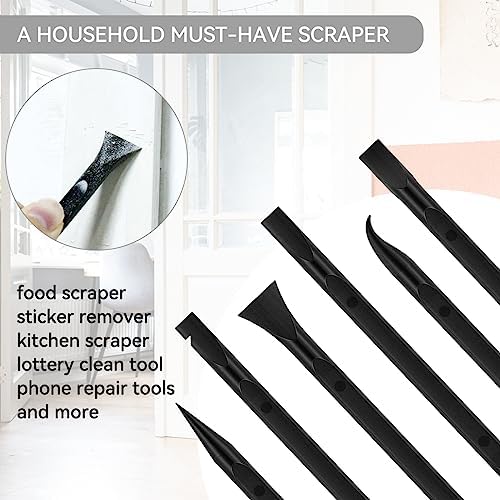 9 Pieces Plastic Scraper Tool for Tight Spaces, Non-Scratch Kitchen Scraper - Image 5