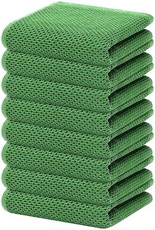 Homaxy 100% Cotton Waffle Weave Kitchen Dish Towels 8-Pack, Grass Green by Homaxy