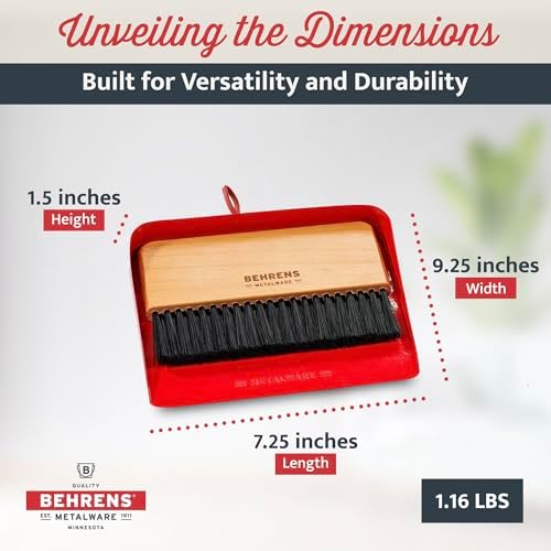 Behrens Red Galvanized Dustpan & Brush Set - Image 4