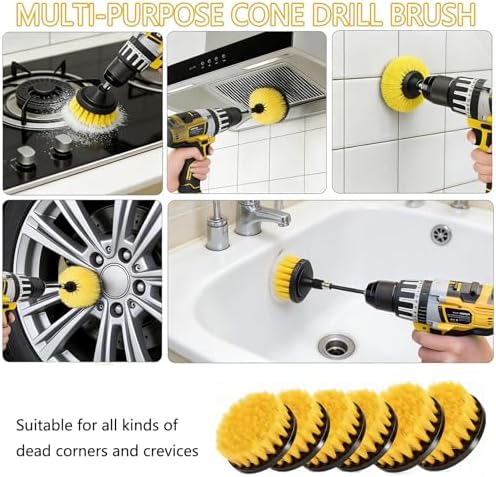 18 Pack Drill Brush Attachment Set, Power Cleaning Scrub Brushes - Image 3