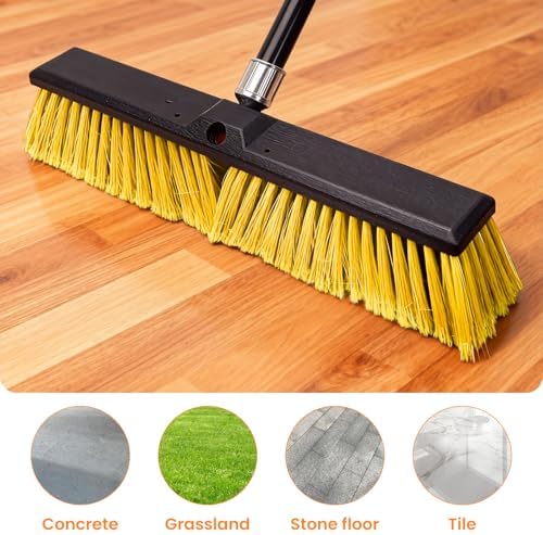 3 Pack 24-Inch Outdoor Push Brooms - Image 2