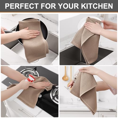 Kitinjoy 100% Cotton Waffle 8-Pack Kitchen Towels - Image 4