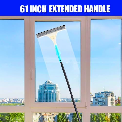 Window Squeegee Cleaning Tool Kit, Adjustable Extension Pole, 2-in-1 - Image 7
