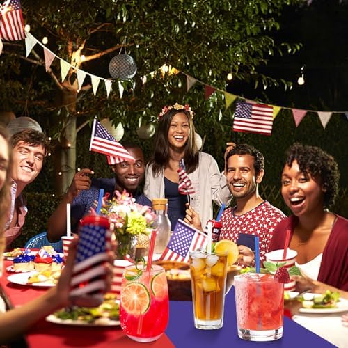 JANYUN 30 Pieces Patriotic Plastic Straws - Image 4