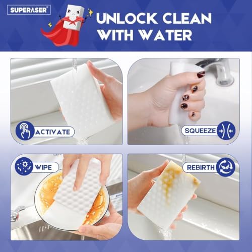 MEGA-50 Textured Melamine Magic Sponges, 50 Pack - Image 4