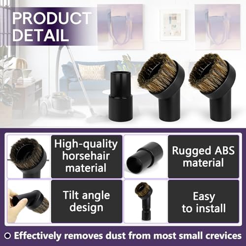 3PCS Horse Hair Brush Vacuum Attachment Set - Image 5