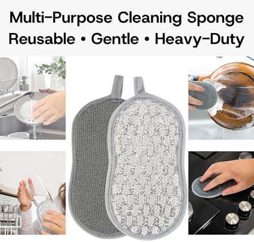 Multi-Purpose Dish Sponges Kitchen, Dual-Sided Non Scratch Scrub Sponges - Image 4