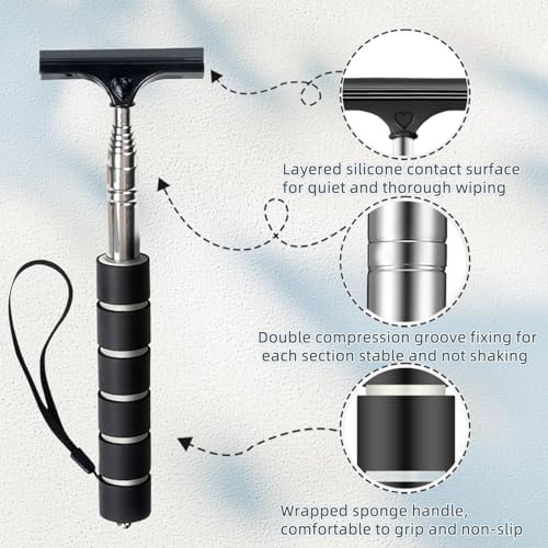 Side Mirror Squeegee, Retractable Car Rearview Mirror Wiper - Image 2