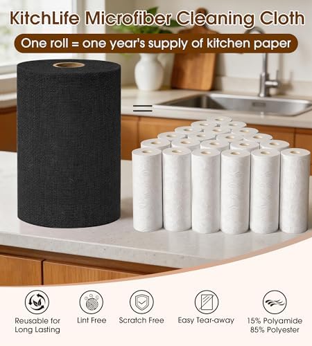 KitchLife Microfiber Cleaning Cloth Roll, 100 Pack - Image 3