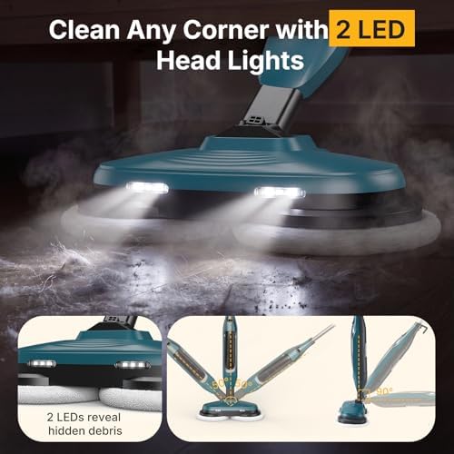 NEWBULIG Scrubbing Steam Mop, Spin Steam Mops - Image 4