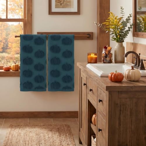 Mindsoft 2 Pcs Fall Hand Towels 3D Pumpkin Jacquard - Image 4