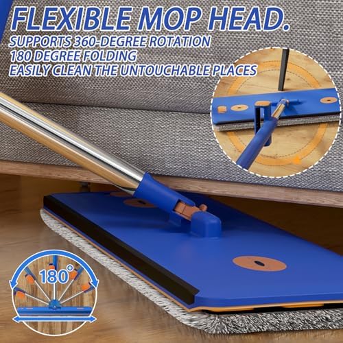 16.5" Self Wringing Flat Mop and Collapsible Bucket Set - Image 3