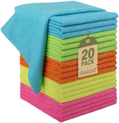 UNIMADE Microfiber Cleaning Cloth, 20 Pack Reusable Microfiber Towels by Unimade