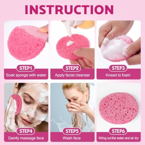 320-Count Compressed Facial Sponges, Natural Cellulose Face Sponge - Image 7
