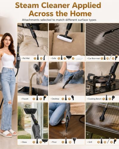 GEVOLCM Steam Cleaner, 3 Level Adjustable Handle - Image 6
