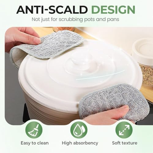 2026 New Multipurpose Wire Dishwashing Rags, Double Layer Metal Scrubbing Pads - Image 3