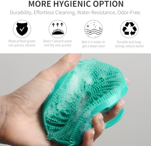 Silicone Body Scrubber, BEAUTAIL Gentle Exfoliating Brush - Image 2