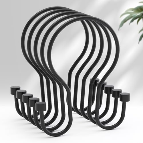 AmazerBath Shower Curtain Hooks Black Shower Curtain Rings by AmazerBath