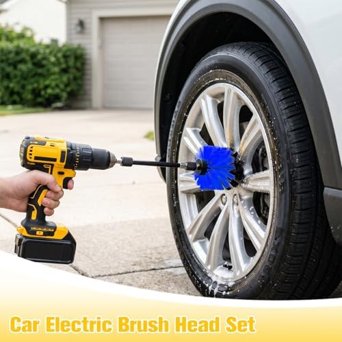 4PCS Car Drill Brush Attachment Set, Vehicle Power Scrub Drill Cleaning Brush - Image 4