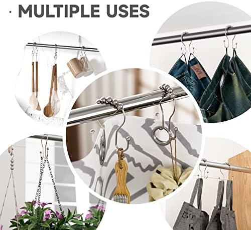 Shower Curtain Hooks Brushed Nickel Shower Curtain Rings Rust Proof, Bathway - Image 4