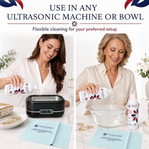 Ultrasonic Jewelry Cleaner Solution and Polish Cloth - Image 2